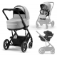 Детская коляска Cybex Balios S Lux BLK Aton B2 i-Size 3 в 1 Lava Grey с дождевиком/Volcano Black
