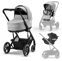 Детская коляска Cybex Balios S Lux BLK Aton B2 i-Size 3 в 1 Lava Grey с дождевиком/Volcano Black