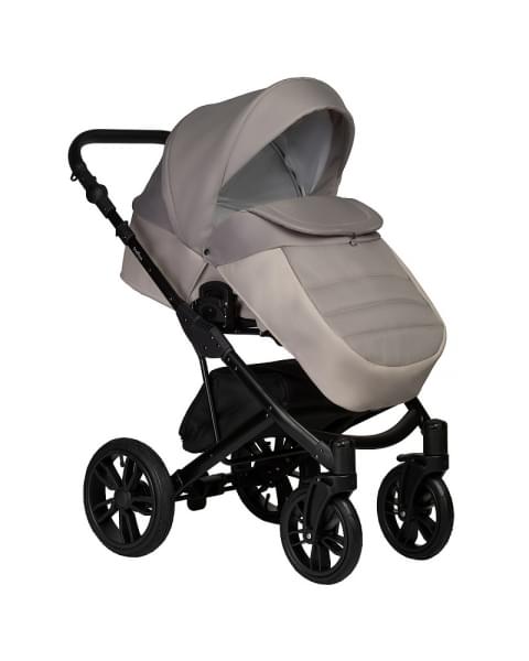 Детская коляска Indigo Mio S 2 в 1 01 св.бежевая кожа+бежевый