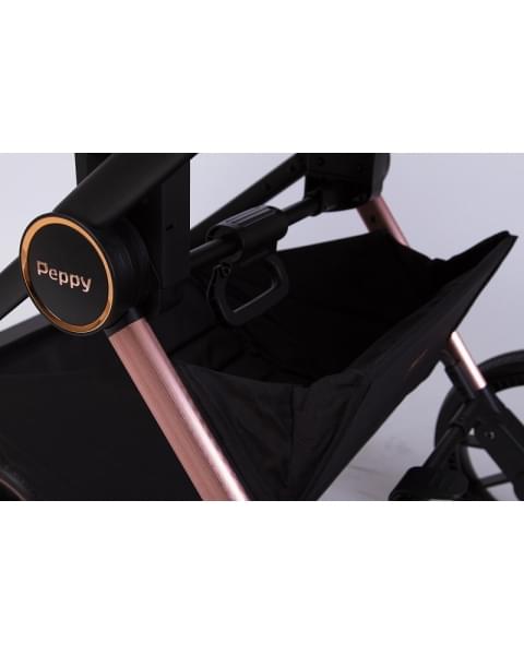 Детская коляска Peppy Monaco GP 2 в 1 Rose Black рама черно-золотая