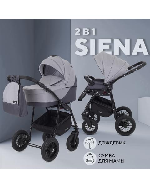 Детская коляска Rant Siena New 2 в 1 02 т.серый-св.серый