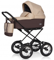 Детская коляска Riko Basic Bella Classic 2 в 1 07 коричневый-бежевый