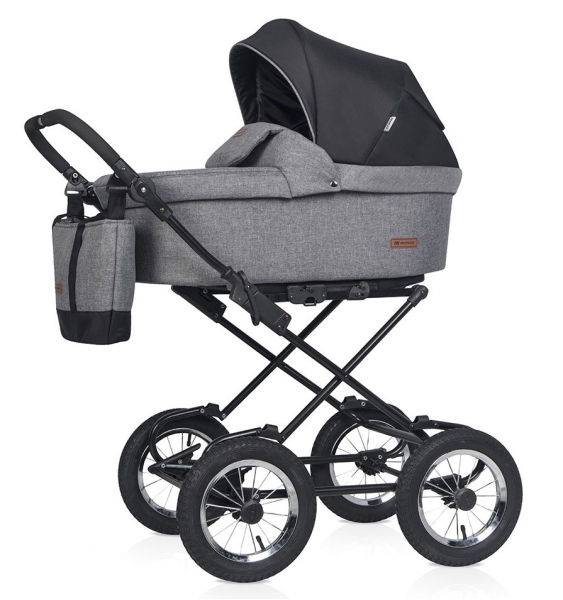 Детская коляска Riko Basic Bella Lux Classic 2 в 1 01 темно-серый