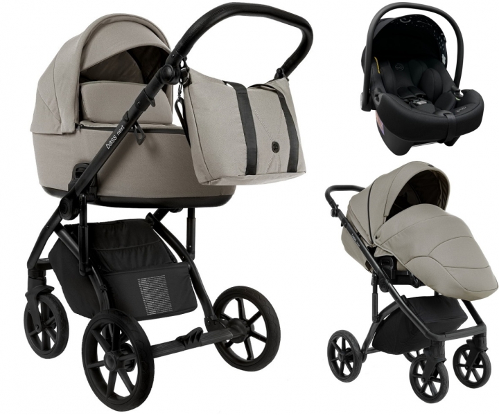 Детская коляска Roan Bass Next 2.0 3 в 1 с автокреслом Tutis Elo Lux EduSky Black BSN/41/2 Hazel/Black/руч.Black