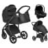 Детская коляска Roan Bass Next Кожа 3 в 1 с автокреслом Tutis Elo Lux EduSky Black RN088/1 Black/Black