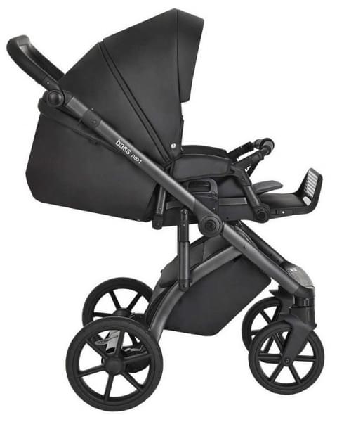 Детская коляска Roan Bass Next Кожа 3 в 1 с автокреслом Tutis Elo Lux EduSky Black RN088/1 Black/Black
