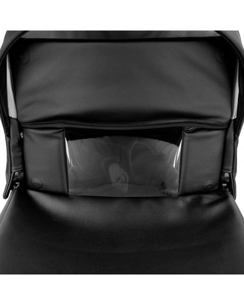 Детская коляска Roan Esso 2025 Кожа 2 в 1 ESSK/210/1 Black /Black/руч.Тем.коричневый