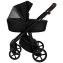 Детская коляска Roan Esso 2025 Кожа 2 в 1 ESSK/210/1 Black /Black/руч.Тем.коричневый