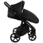 Детская коляска Roan Esso 2025 Кожа 2 в 1 ESSK/210/1 Black /Black/руч.Тем.коричневый