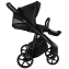 Детская коляска Roan Esso 2025 Кожа 2 в 1 ESSK/210/1 Black /Black/руч.Тем.коричневый