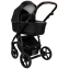 Детская коляска Roan Esso 2025 Кожа 2 в 1 ESSK/210/1 Black /Black/руч.Тем.коричневый