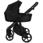 Детская коляска Roan Esso 2025 Кожа 2 в 1 ESSK/210/1 Black /Black/руч.Тем.коричневый