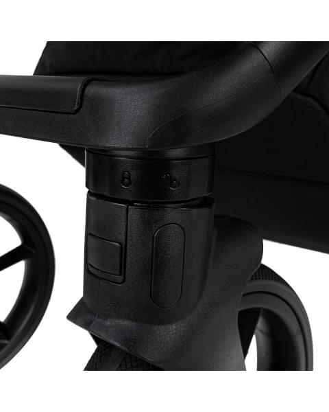Детская коляска Roan Esso 2025 Кожа 2 в 1 ESSK/210/1 Black /Black/руч.Тем.коричневый