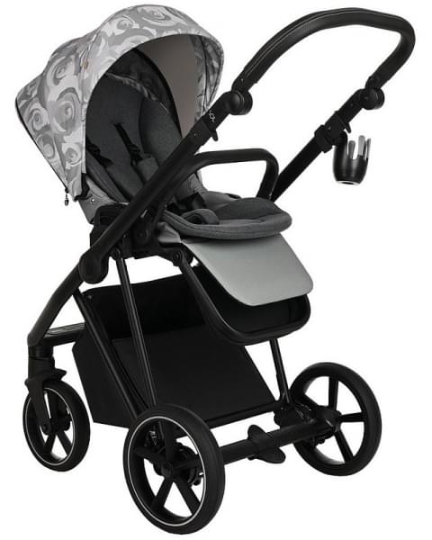 Детская коляска Roan Sol Flowers 3 в 1 с автокреслом Tutis Elo Lux EduSky Black RSF/5002 Gray/Black
