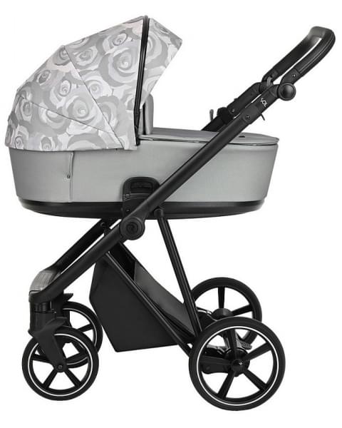 Детская коляска Roan Sol Flowers 3 в 1 с автокреслом Tutis Elo Lux EduSky Black RSF/5002 Gray/Black