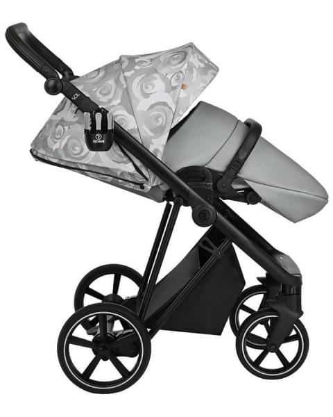 Детская коляска Roan Sol Flowers 3 в 1 с автокреслом Tutis Elo Lux EduSky Black RSF/5002 Gray/Black