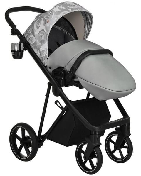 Детская коляска Roan Sol Flowers 3 в 1 с автокреслом Tutis Elo Lux EduSky Black RSF/5002 Gray/Black