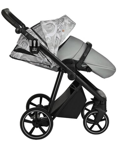 Детская коляска Roan Sol Flowers 3 в 1 с автокреслом Tutis Elo Lux EduSky Black RSF/5002 Gray/Black