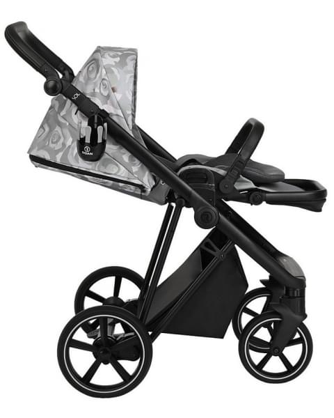 Детская коляска Roan Sol Flowers 3 в 1 с автокреслом Tutis Elo Lux EduSky Black RSF/5002 Gray/Black