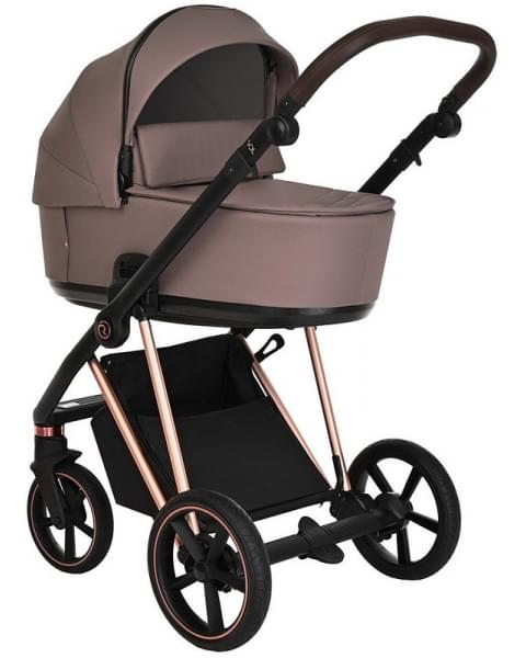 Детская коляска Roan Sol Luxury 3 в 1 с автокреслом Tutis Elo Lux EduSky Black RSL/4043 Cocoa/Rose Gold