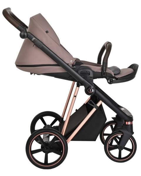 Детская коляска Roan Sol Luxury 3 в 1 с автокреслом Tutis Elo Lux EduSky Black RSL/4043 Cocoa/Rose Gold