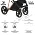 Детская коляска Roan Sol Luxury 3 в 1 с автокреслом Tutis Elo Lux EduSky Black RSL/4043 Cocoa/Rose Gold