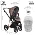 Детская коляска Roan Sol Luxury 3 в 1 с автокреслом Tutis Elo Lux EduSky Black RSL/4043 Cocoa/Rose Gold