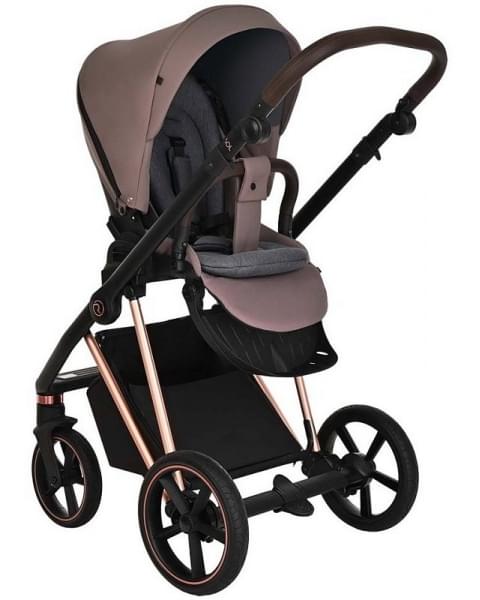 Детская коляска Roan Sol Luxury 3 в 1 с автокреслом Tutis Elo Lux EduSky Black RSL/4043 Cocoa/Rose Gold