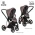 Детская коляска Roan Sol Luxury 3 в 1 с автокреслом Tutis Elo Lux EduSky Black RSL/4043 Cocoa/Rose Gold