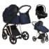 Детская коляска Roan Sol Luxury 3 в 1 с автокреслом Tutis Elo Lux EduSky Black RSL/4047 Mystic Blue/Rose Gold