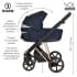Детская коляска Roan Sol Luxury 3 в 1 с автокреслом Tutis Elo Lux EduSky Black RSL/4047 Mystic Blue/Rose Gold