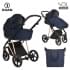 Детская коляска Roan Sol Luxury 3 в 1 с автокреслом Tutis Elo Lux EduSky Black RSL/4047 Mystic Blue/Rose Gold