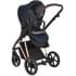 Детская коляска Roan Sol Luxury 3 в 1 с автокреслом Tutis Elo Lux EduSky Black RSL/4047 Mystic Blue/Rose Gold