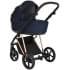 Детская коляска Roan Sol Luxury 3 в 1 с автокреслом Tutis Elo Lux EduSky Black RSL/4047 Mystic Blue/Rose Gold
