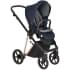 Детская коляска Roan Sol Luxury 3 в 1 с автокреслом Tutis Elo Lux EduSky Black RSL/4047 Mystic Blue/Rose Gold