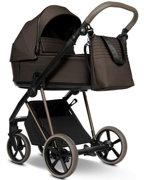 Детская коляска Roan Sol Vintage Luxury 3 в 1 с автокреслом Tutis Elo Lux EduSky Black VIN 04/TC Turkish Coffe/Bronze/руч.Cappuccino