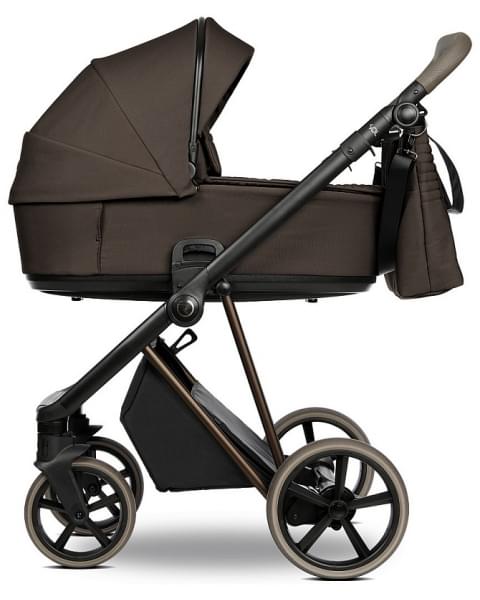 Детская коляска Roan Sol Vintage Luxury 3 в 1 с автокреслом Tutis Elo Lux EduSky Black VIN 04/TC Turkish Coffe/Bronze/руч.Cappuccino