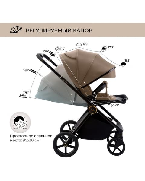 Детская коляска Sweet Baby Elegante 2 в 1 GL Brown