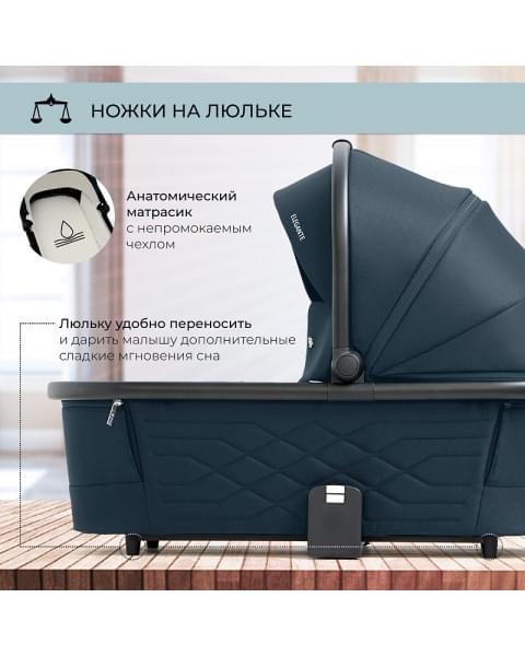 Детская коляска Sweet Baby Elegante 2 в 1 Chrome Blue