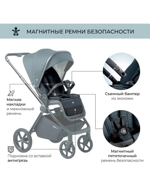 Детская коляска Sweet Baby Elegante 2 в 1 Chrome Blue