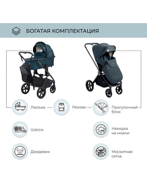 Детская коляска Sweet Baby Elegante 2 в 1 Chrome Blue
