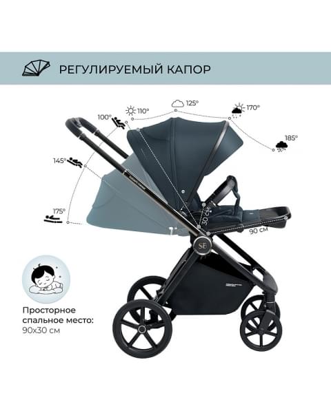 Детская коляска Sweet Baby Elegante 2 в 1 Chrome Blue
