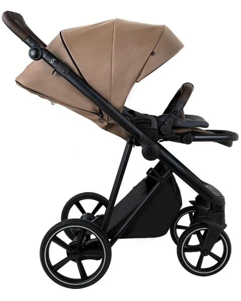 Детская коляска Roan Sol Vintage Leather 2.0 3 в 1 с автокреслом Tutis Elo Lux Edusky Black SL/11/L Camel/Black/руч.Тем.коричневый