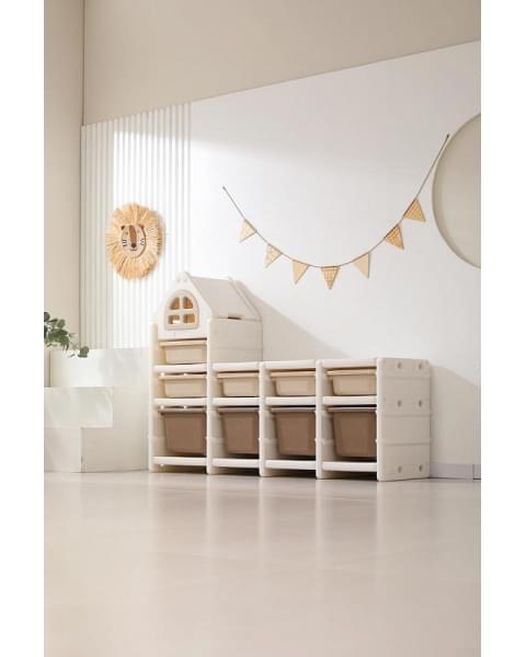 Стеллаж для игрушек UNIX Kids 9 ящиков Camel