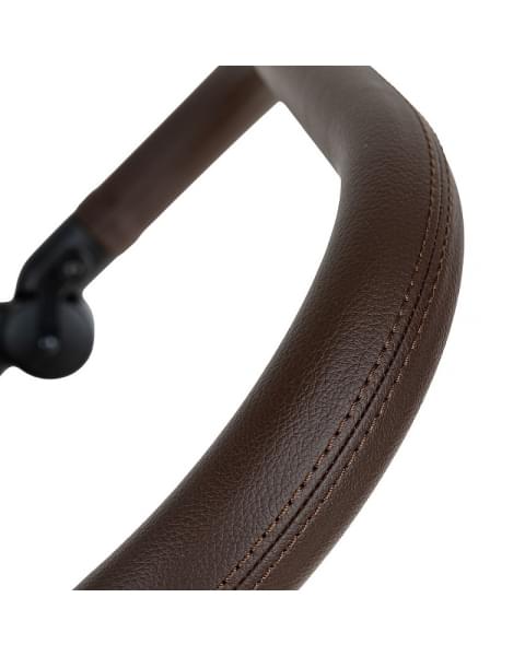 Детская коляска Roan Sol Vintage Leather 2.0 3 в 1 с автокреслом Tutis Elo Lux Edusky Black SL/11/L Camel/Black/руч.Тем.коричневый