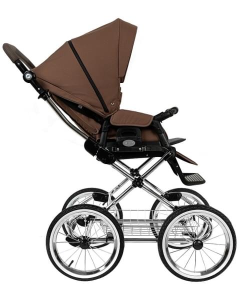 Детская коляска Roan Bass Next Classic 2.0 d14 3 в 1 с автокреслом Tutis Elo Lux EduSky Black BSNC/91/2 Mocha Mousse/Black/руч.Cappuccino