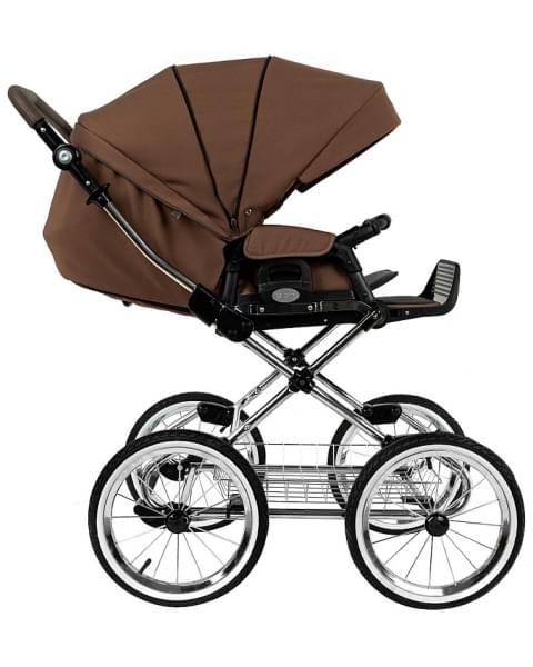 Детская коляска Roan Bass Next Classic 2.0 d14 3 в 1 с автокреслом Tutis Elo Lux EduSky Black BSNC/91/2 Mocha Mousse/Black/руч.Cappuccino