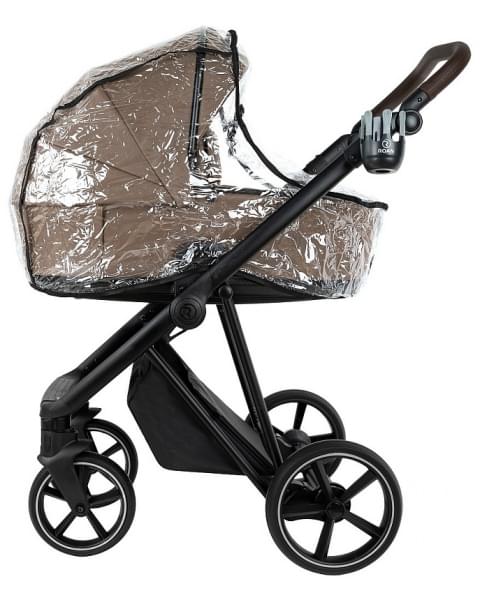 Детская коляска Roan Sol Vintage Leather 2.0 3 в 1 с автокреслом Tutis Elo Lux Edusky Black SL/11/L Camel/Black/руч.Тем.коричневый