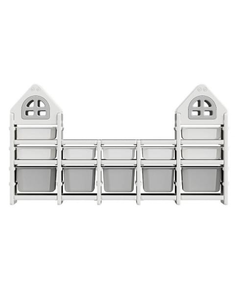 Стеллаж для игрушек UNIX Kids 12 ящиков Grey