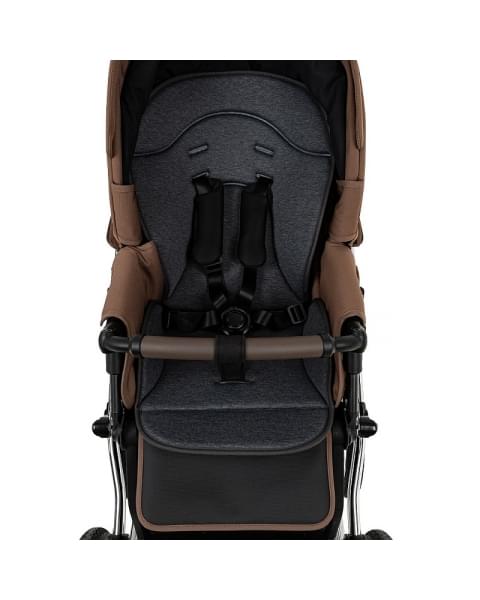 Детская коляска Roan Bass Next Classic 2.0 d14 3 в 1 с автокреслом Tutis Elo Lux EduSky Black BSNC/91/2 Mocha Mousse/Black/руч.Cappuccino